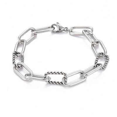 Tarnish Resistant 304 Stainless Steel Paperclip Chain Bracelets