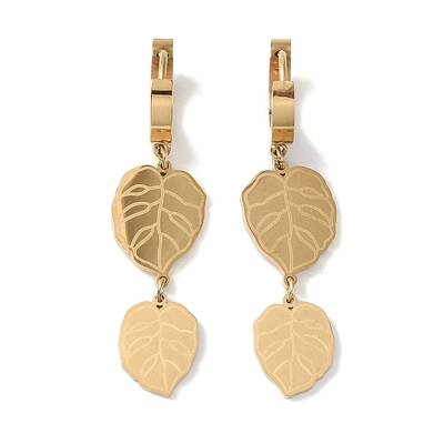 Leaf 304 Stainless Steel Dangle Earrings