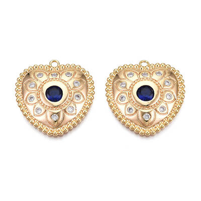 Brass Micro Pave Cubic Zirconia Pendants