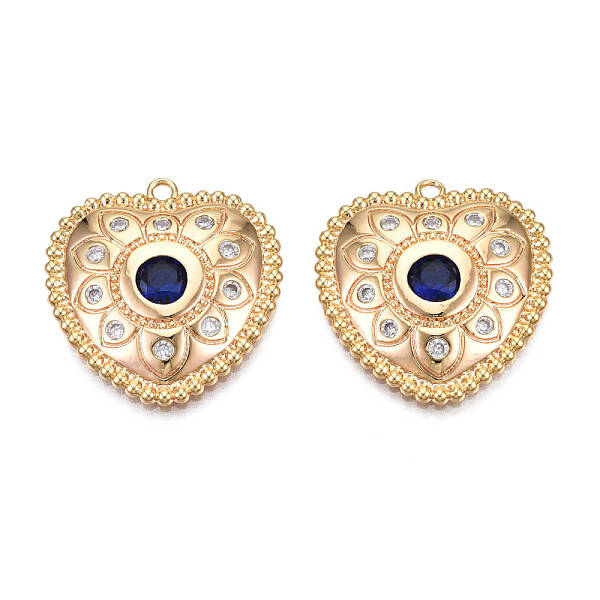 Brass Micro Pave Cubic Zirconia Pendants