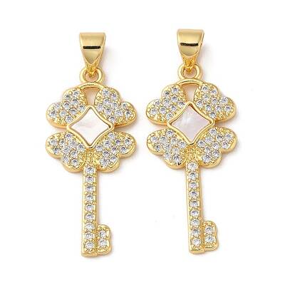 Brass Micro Pave Cubic Zirconia Pendants