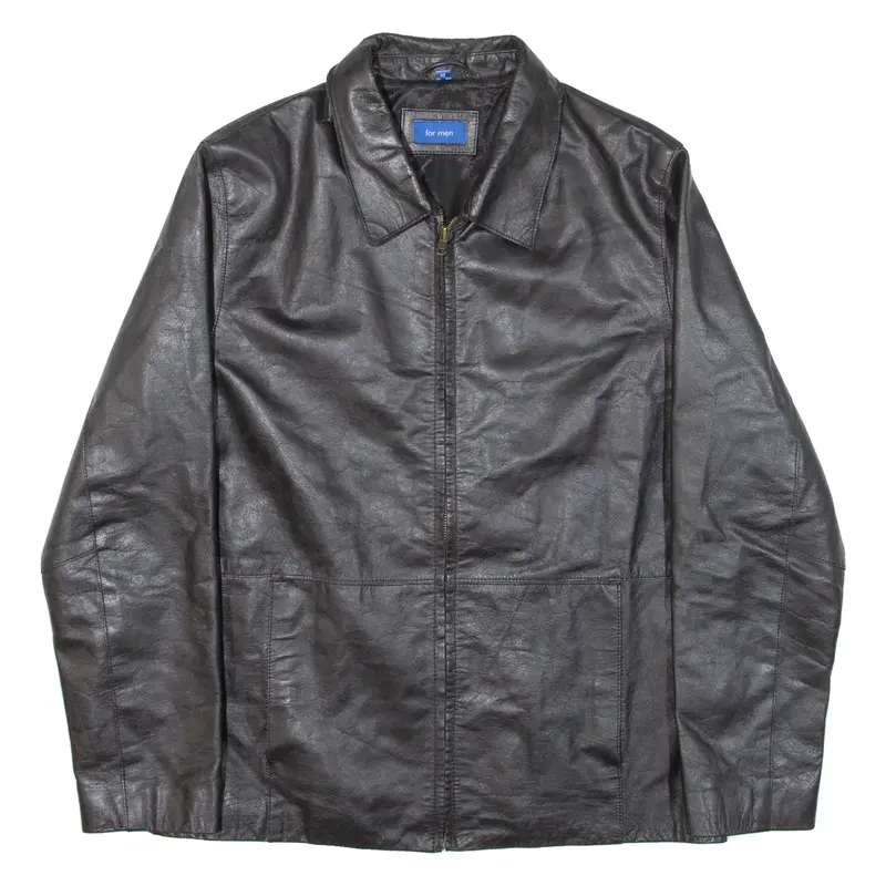 FOR MEN Mens Jacket Black Leather M