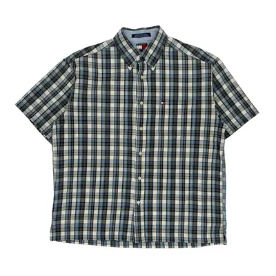 Tommy Hilfiger Checked Short Sleeve Shirt - Large Blue Cotton | Size: large