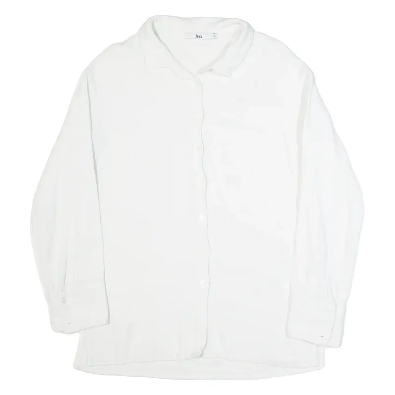 BECAUSE OF ALICE Womens Plain Shirt White Long Sleeve S