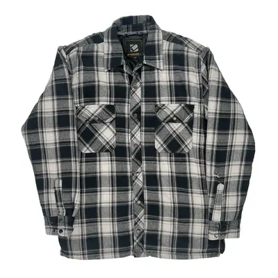 Bc Clothing Checked Flannel Shirt - Medium Black & White Polyester
