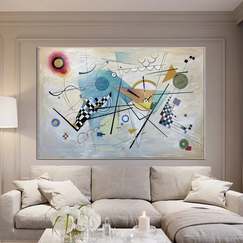 Colorful Shapes Abstract Art Kandinsky Style Expressionist Geometric Figures for Room Decor | FIGURE AGILITY
