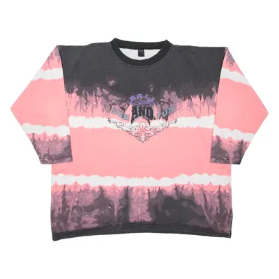 Bali Sun & Fun Tie-Dye Sweatshirt Pink Mens 2XL