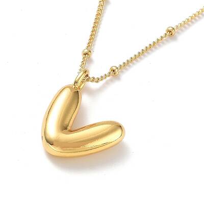Initial Letter Brass Pendant Necklaces