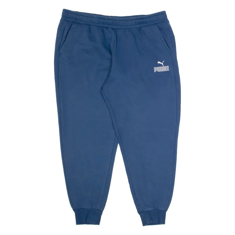 PUMA Mens Joggers Blue Tapered 2XL W38 L27