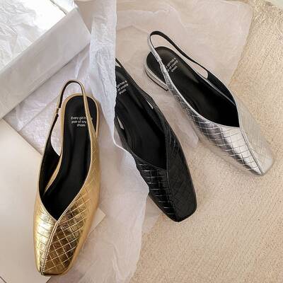 CHIKO Priscilla Square Toe Block Heels Slingback Shoes