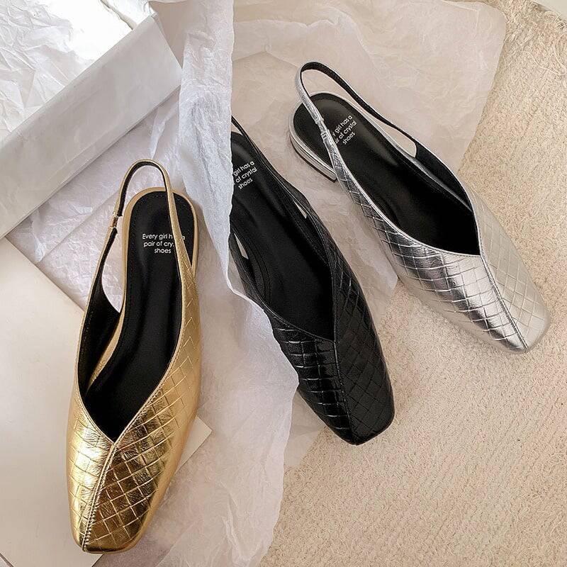 CHIKO Priscilla Square Toe Block Heels Slingback Shoes