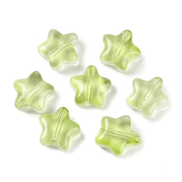 Transparent Spray Painted Glass Beads