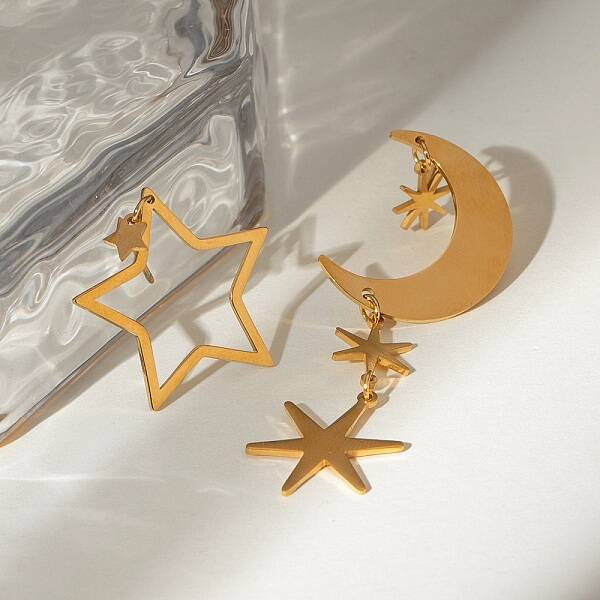 304 Stainless Steel Dangle Stud Earrings