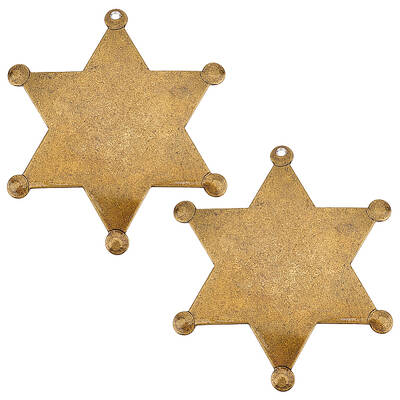 2Pcs Blank Star Iron Brooch Findings