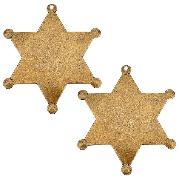 2Pcs Blank Star Iron Brooch Findings
