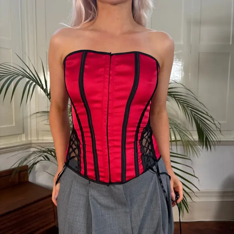 Charlotte Russe Corset - Small Red Polyester Blend