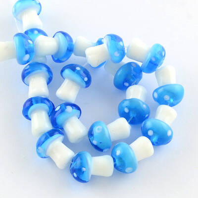 Mushroom Handmade Lampwork Beads Strands