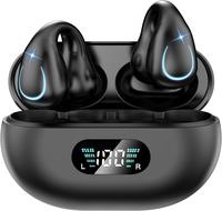 Open Earbuds, Wireless Bone Conduction Earphone Bluetooth 5.3 Clip Ear HiFi Sound Quality Waterproof TWS Headset Sports Gamin...