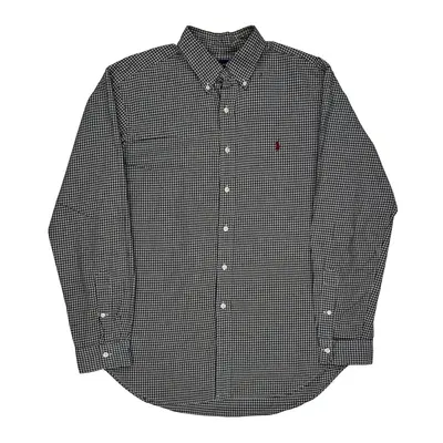 Classic Fit Ralph Lauren Checked Shirt - Large Black & White Cotton