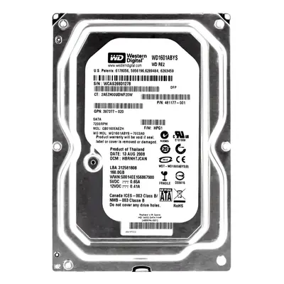 484167-002 HP 160GB 7200RPM SATA 1.5Gb/s 3.5-Inch 8MB Cache Hot Swap Hard Drive