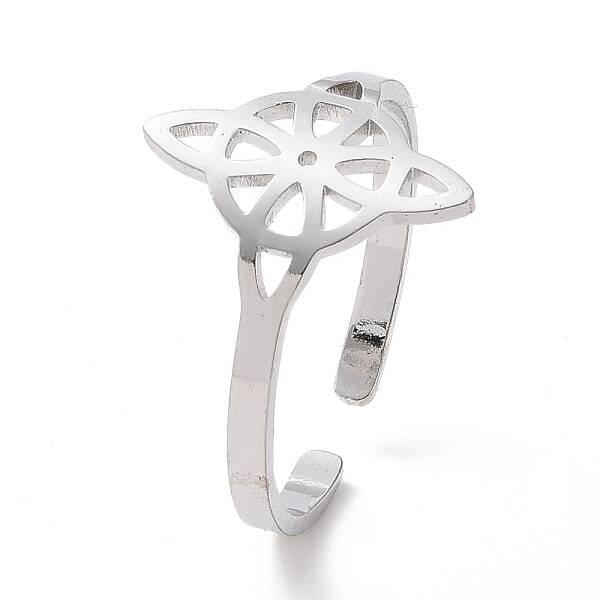 Non-Tarnish 304 Stainless Steel Sailor's Knot Open Cuff Ring