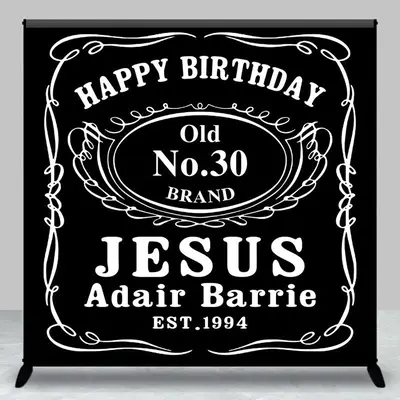 Black And White Custom Legend 30th Birthday Backdrop - Aperturee