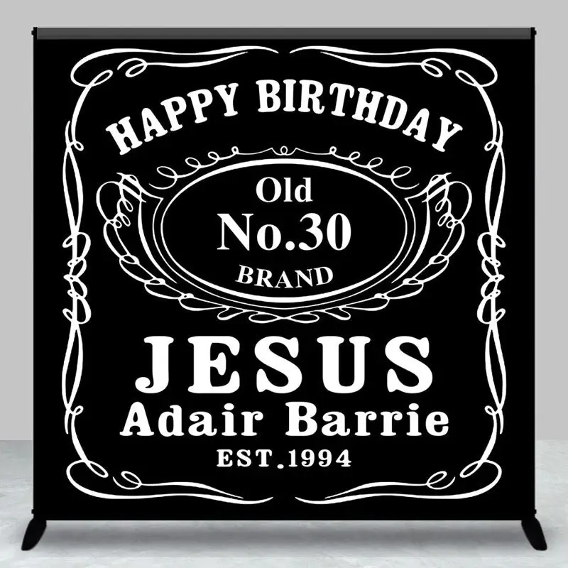 Black And White Custom Legend 30th Birthday Backdrop - Aperturee