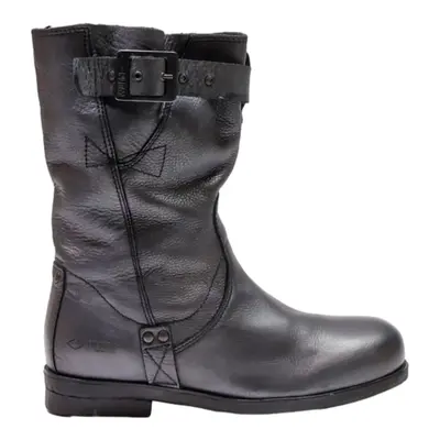 PALLADIUM Biker Boots Black Leather Womens UK 4