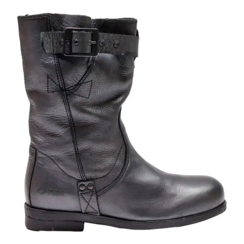 PALLADIUM Biker Boots Black Leather Womens UK 4