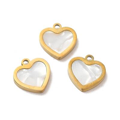 Ion Plating(IP) 304 Stainless Steel Heart Charms