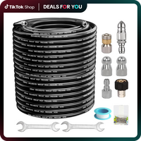 Dealsforyoudays Sewer Jetter Kit for Pressure Washer 4000PSI Hydrojet Drain Cleaning Kit with Button Nose 1/4 Inch NPT Rotati...