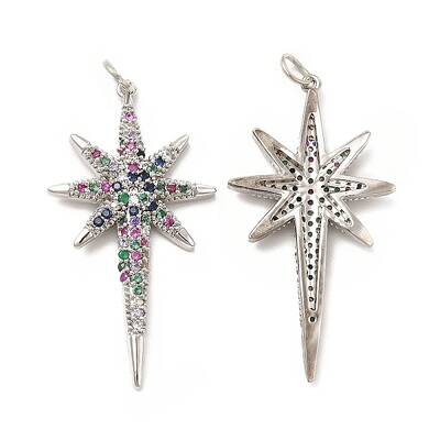 Brass Micro Pave Cubic Zirconia Pendants