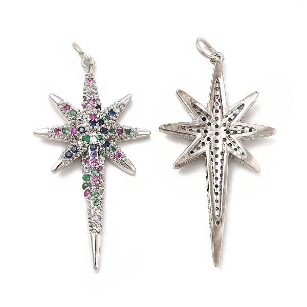 Brass Micro Pave Cubic Zirconia Pendants