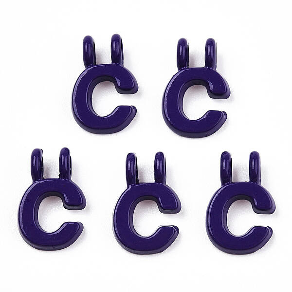 Rack Plating Spray Painted Alloy 2-Loop Link Pendants