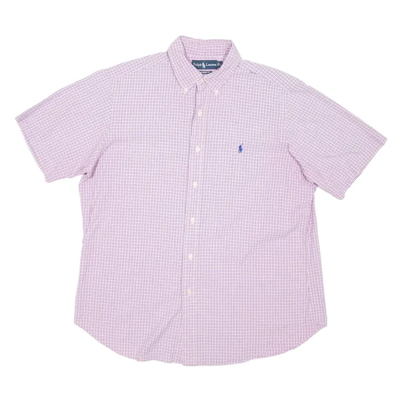 RALPH LAUREN Classic Fit Mens Shirt Pink Check L