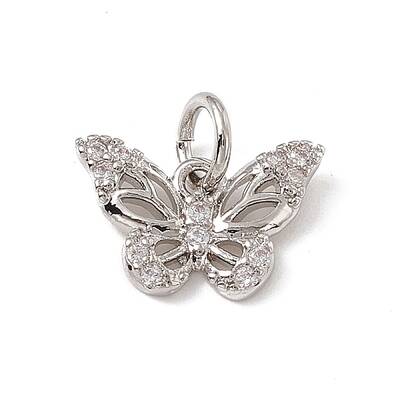 Brass Micro Pave Cubic Zirconia Charms