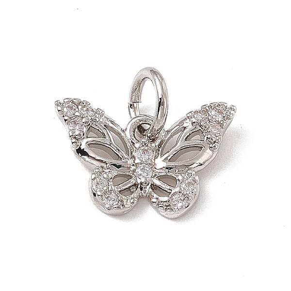 Brass Micro Pave Cubic Zirconia Charms