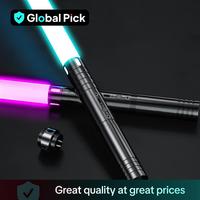 Metallic Handle RGB Light Saber, USB Rechargeable Light Saber with 15 Light Color & 3 Sound Modes for Home Party, Cosplay, ...