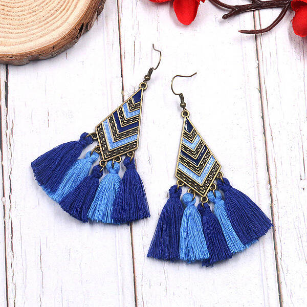 Tassel Earrings Ethnic Style Fringe Ear Drops Women's Ear Hooks