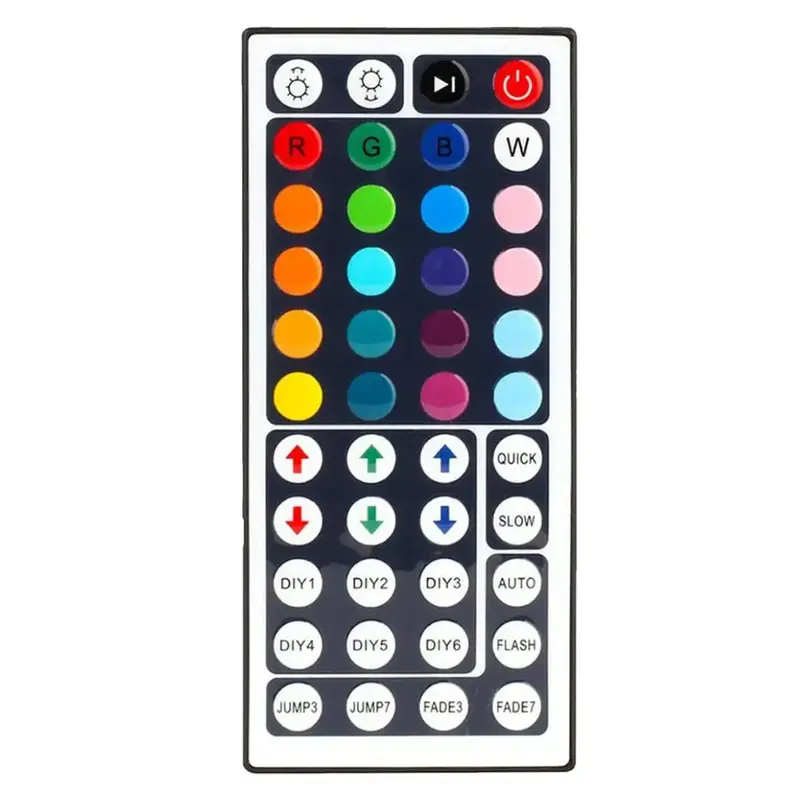 44 Key RGB LED Strip Light Remote Controller - 1 (Pack) Remote for SMD 5050, 3528, And 2835 RGB LED Light Strips