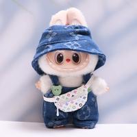6.5in Labubu Outfit   Doll Clothes Accessories for Labubu - Fashion Hat Overalls Outfit Set and bag (No Doll,)