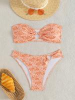 Two-piece Set Women's Bikini Set, Casual Fashion Chic Swimsuit Set for Beach Holiday Vacation, Ladies Swimwear for All Season...