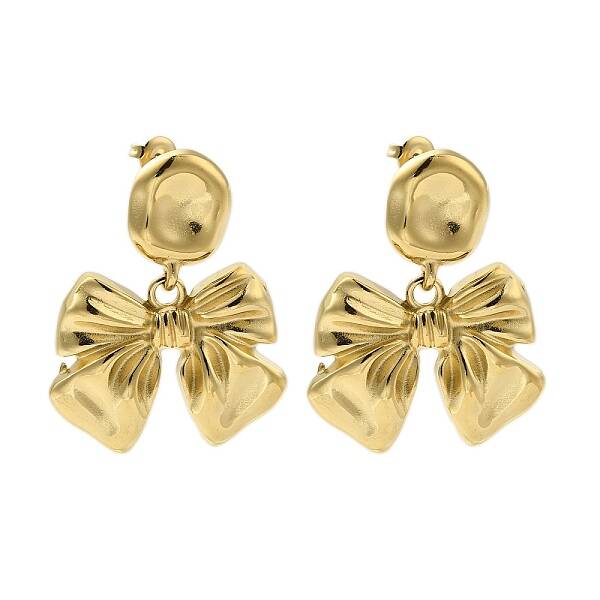304 Stainless Steel Bowknot Stud Earrings for Women