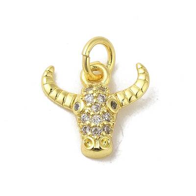Real 18K Gold Plated Brass Pave Clear Cubic Zirconia Pendants