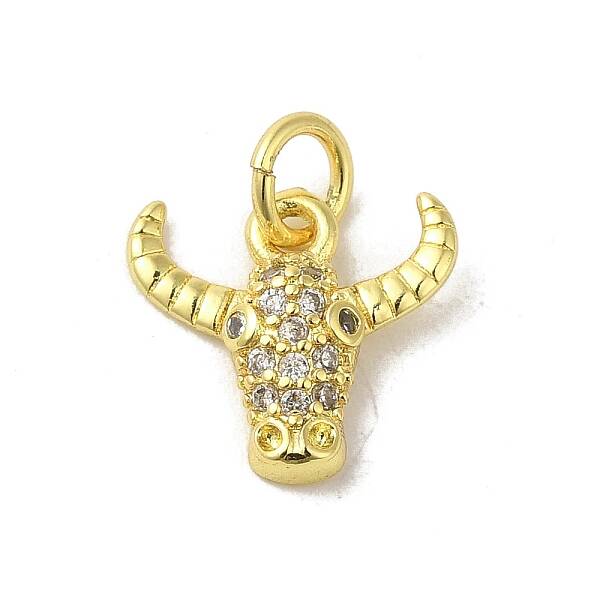 Real 18K Gold Plated Brass Pave Clear Cubic Zirconia Pendants
