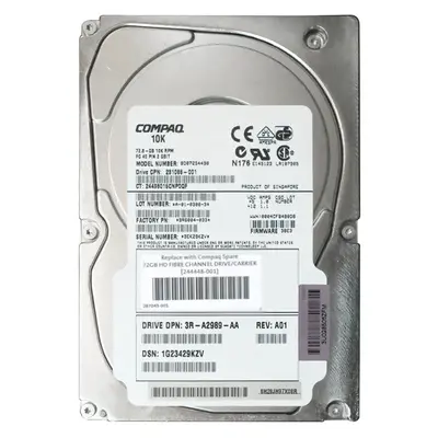 244448-001 HP 72.8GB 2Gb/s Fibre Channel 10000 3.5-inch Hard Drive