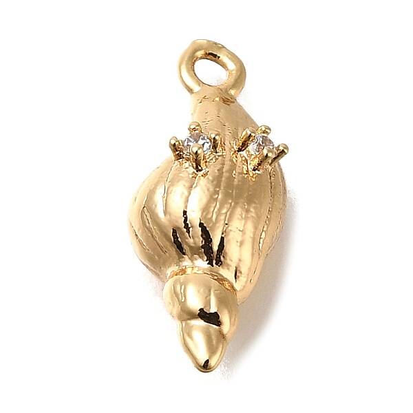 Brass Micro Pave Clear Cubic Zirconia Pendants