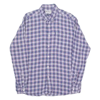 BARBOUR Tailored Fit Mens Shirt Blue Check Long Sleeve XL