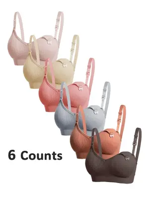 Maternity Solid Adjustable Strap Wireless Nursing Bra, Soft Comfortable Breathable Maternity Bra, Maternity Lingerie for All...
