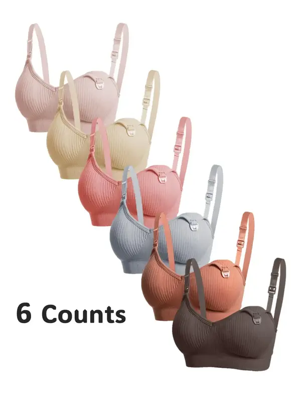 Maternity Solid Adjustable Strap Wireless Nursing Bra, Soft Comfortable Breathable Maternity Bra, Maternity Lingerie for All...